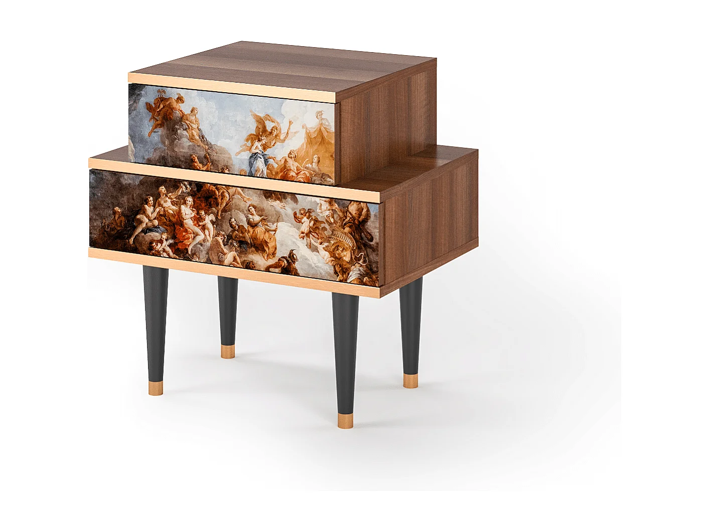 Stolik nocny - 58х58х41 cm - NS1 - Versailles, Orzech