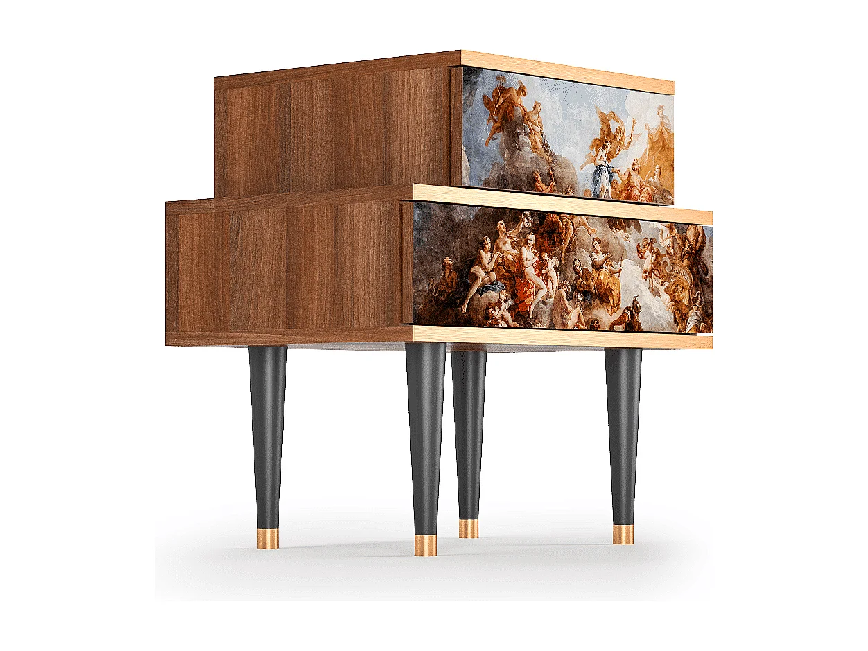 Stolik nocny - 58х58х41 cm - NS1 - Versailles, Orzech