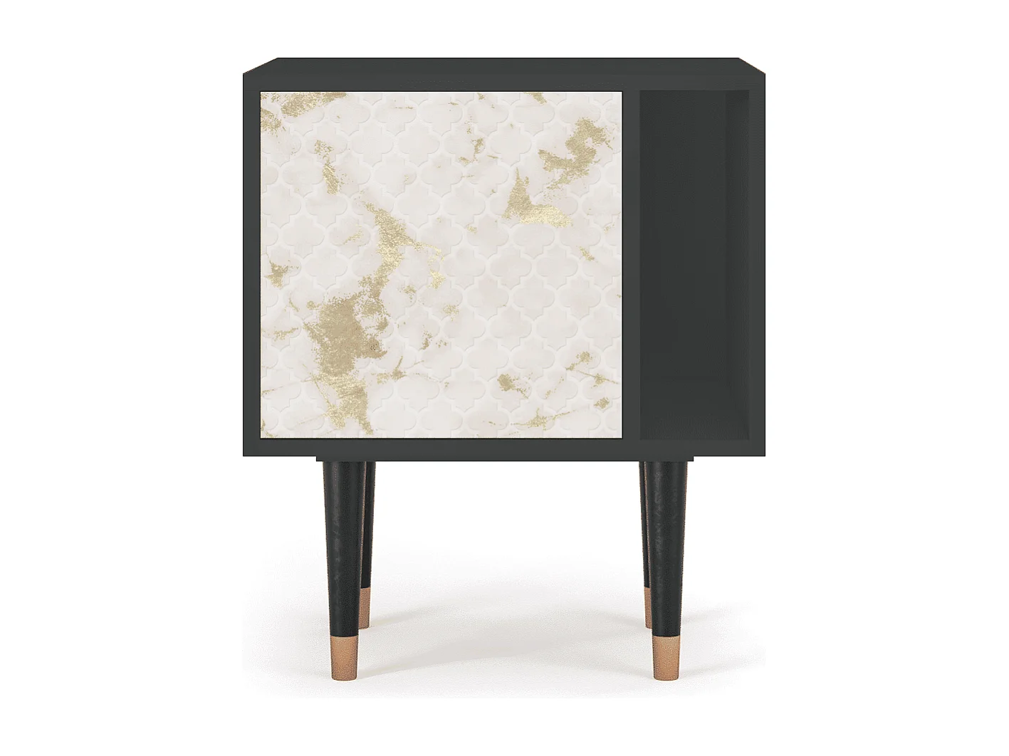 Stolik nocny - 57х69х48 cm - S2 - Sahara desert, Antracyt