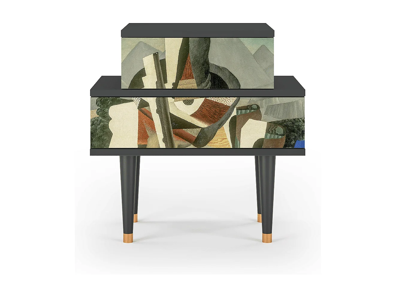 Nachttisch - 58х58х41 cm - NS1 - The Cubist Paintings , Anthrazit