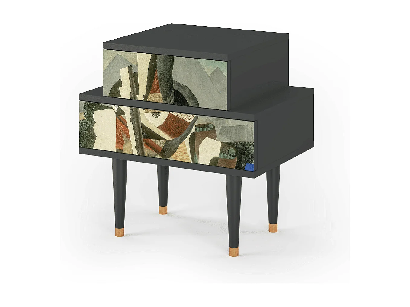 Nachttisch - 58х58х41 cm - NS1 - The Cubist Paintings , Anthrazit