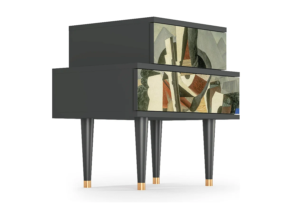 Nachttisch - 58х58х41 cm - NS1 - The Cubist Paintings , Anthrazit