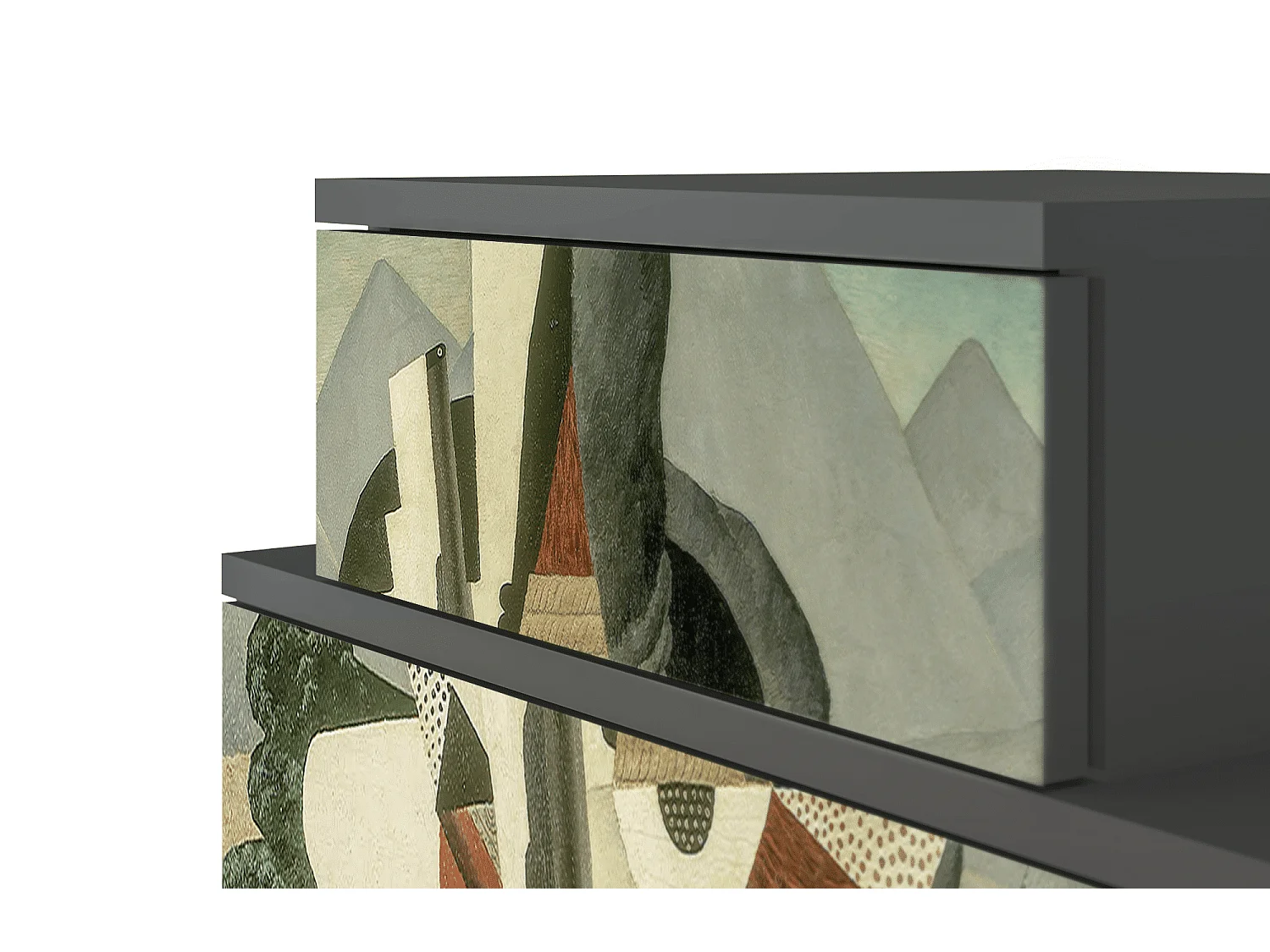 Nachttisch - 58х58х41 cm - NS1 - The Cubist Paintings , Anthrazit