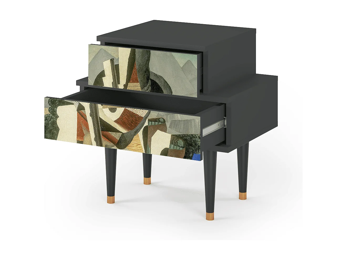 Nachttisch - 58х58х41 cm - NS1 - The Cubist Paintings , Anthrazit