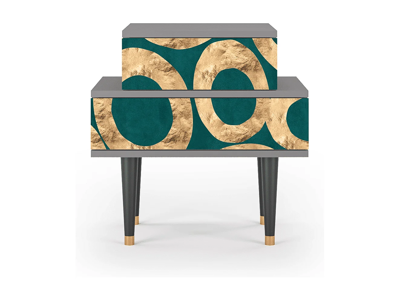 Stolik nocny - 58х58х41 cm - NS1 - Zircon Sphere, Szary