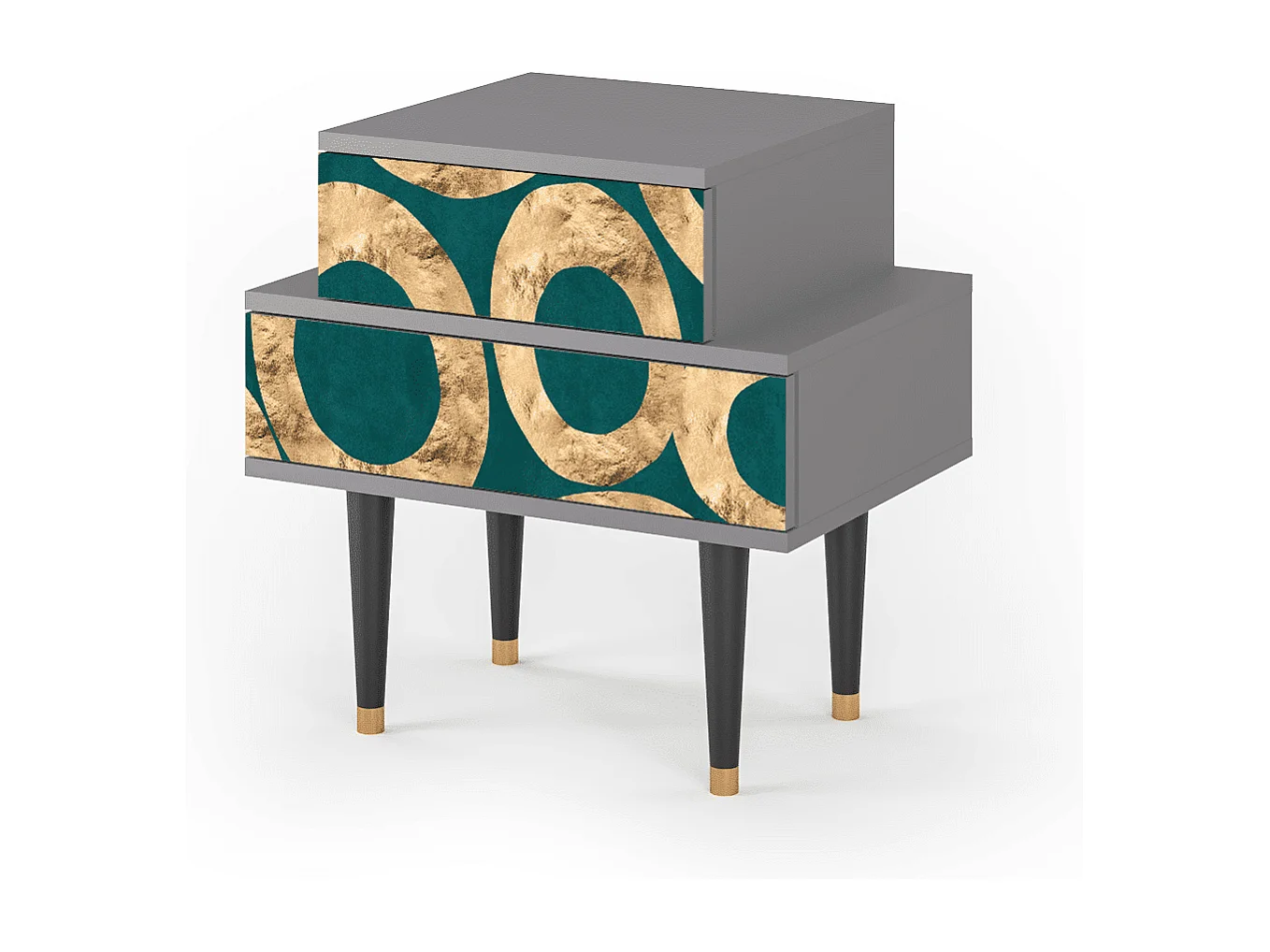 Stolik nocny - 58х58х41 cm - NS1 - Zircon Sphere, Szary