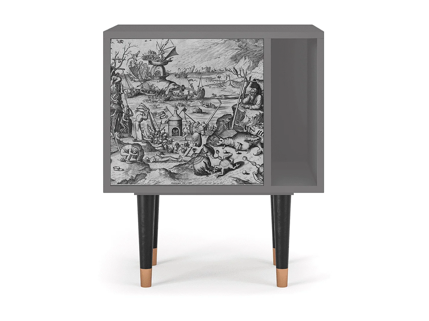 Criado-mudo - 57х69х48 cm - S2 - The Temptation, Cinza