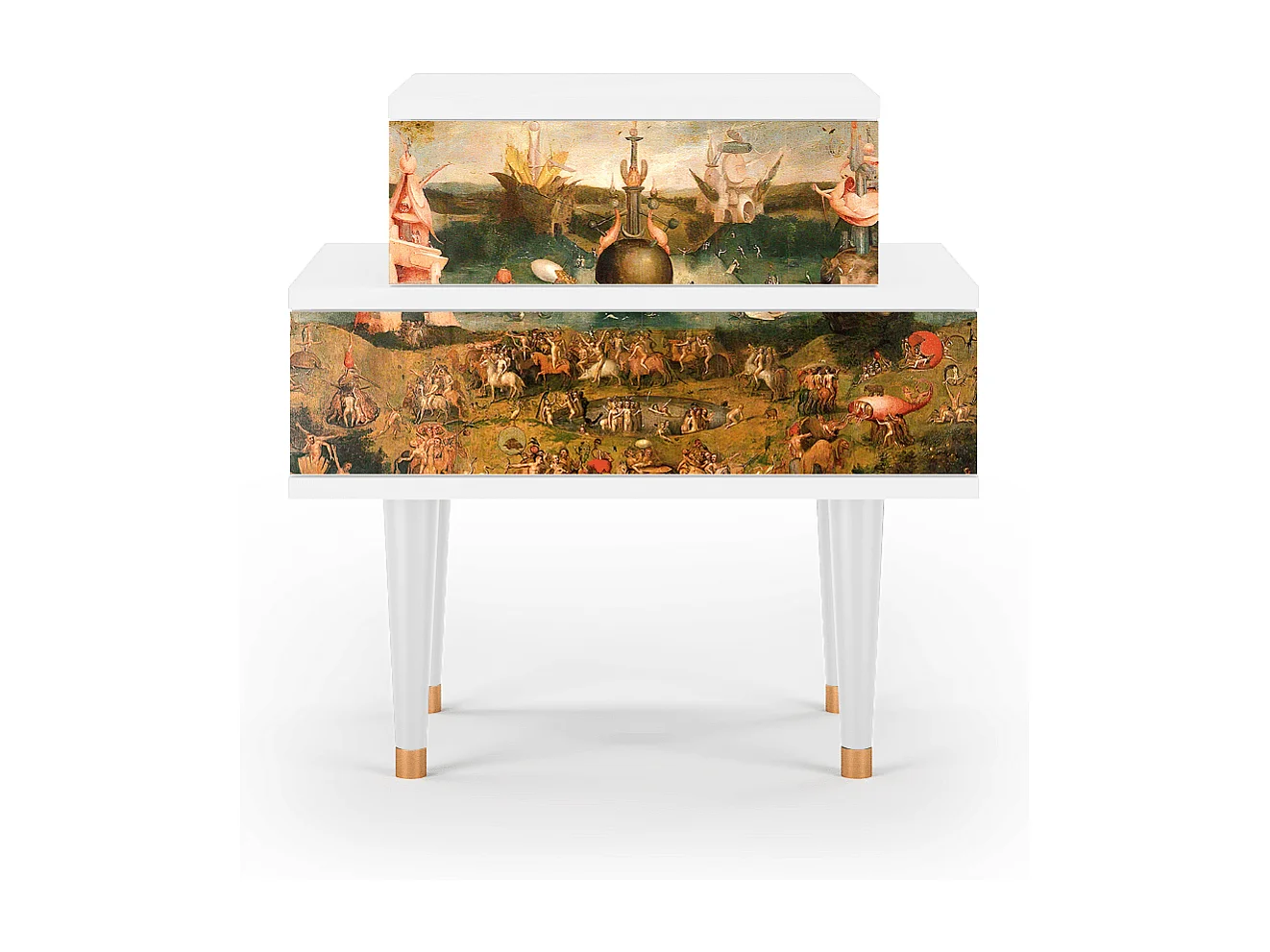 Nachtkastje - 58х58х41 cm - NS1 - Garden of Delights , Wit