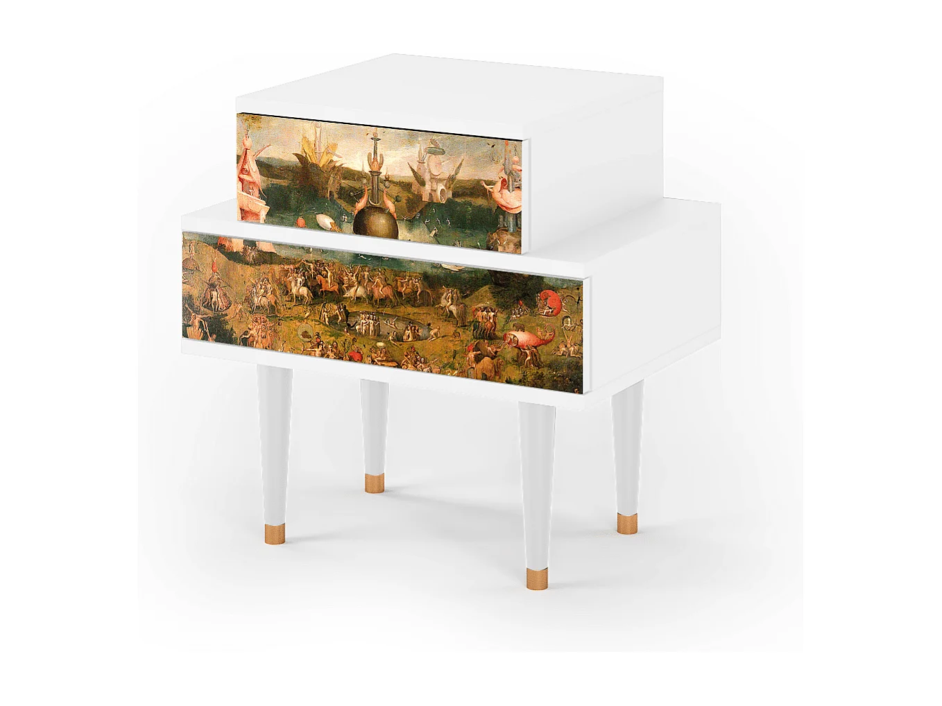 Nachtkastje - 58х58х41 cm - NS1 - Garden of Delights , Wit