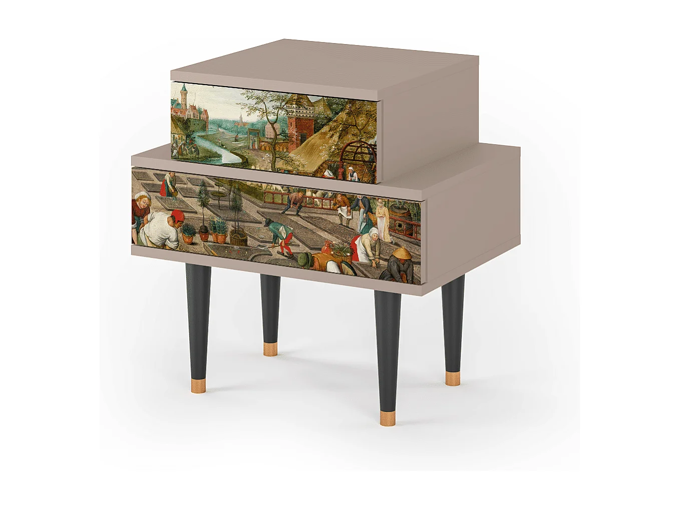 Comodino - 58х58х41 cm - NS1 - The Younger - Spring, Latte