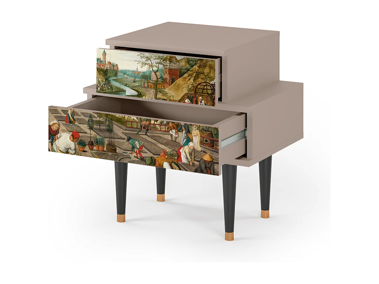 Comodino - 58х58х41 cm - NS1 - The Younger - Spring, Latte