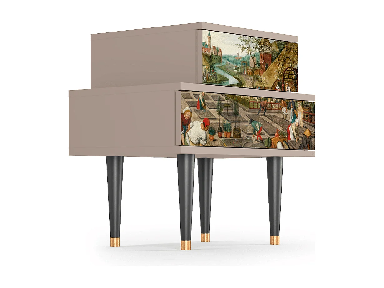 Comodino - 58х58х41 cm - NS1 - The Younger - Spring, Latte