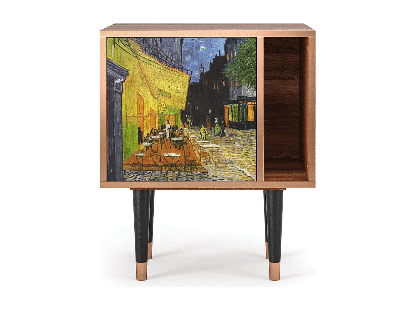 Stolik nocny - 57х69х48 cm - S2 - Café Terrace at Night, Orzech