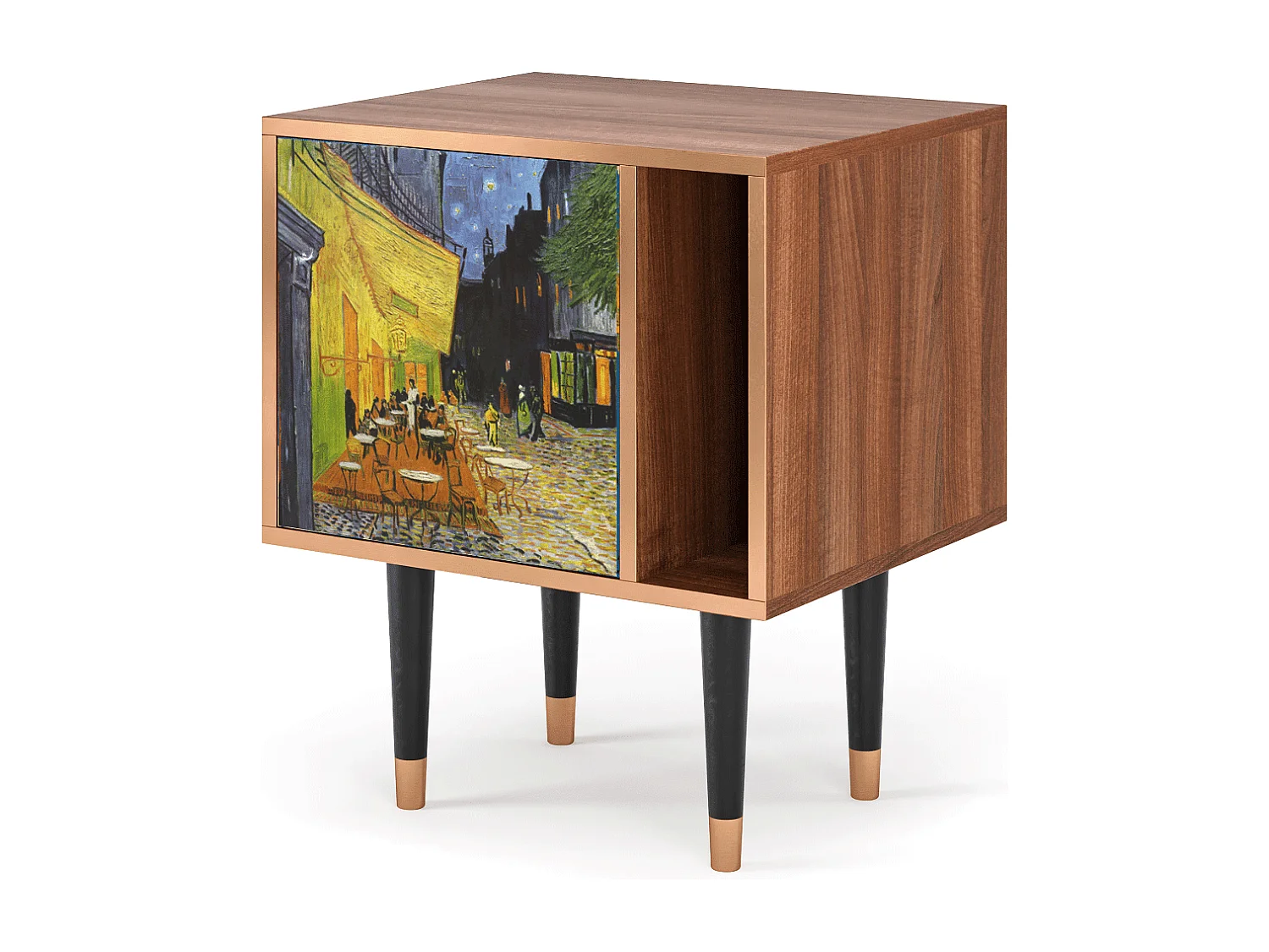 Stolik nocny - 57х69х48 cm - S2 - Café Terrace at Night, Orzech