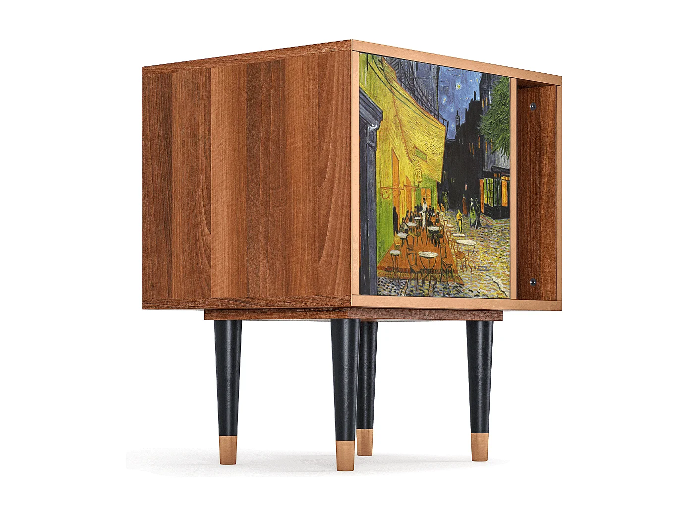 Stolik nocny - 57х69х48 cm - S2 - Café Terrace at Night, Orzech