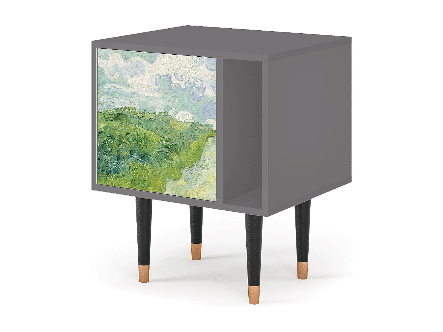 Nachtkastje - 57х69х48 cm - S2 - Green Wheat Fields, Grijs