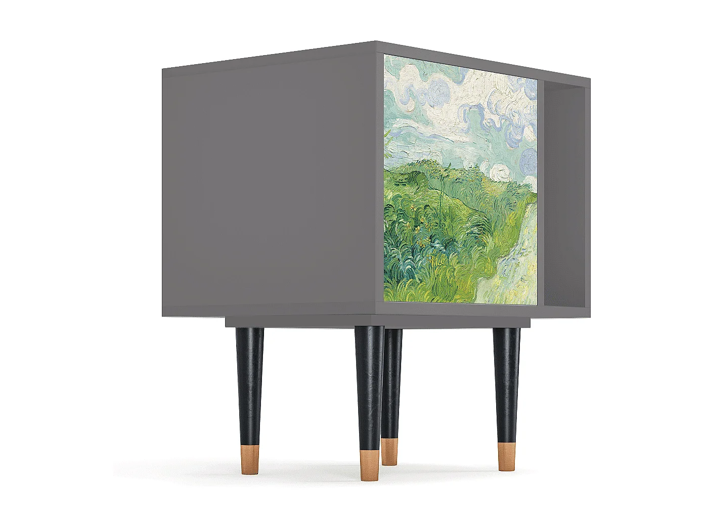 Nachtkastje - 57х69х48 cm - S2 - Green Wheat Fields, Grijs