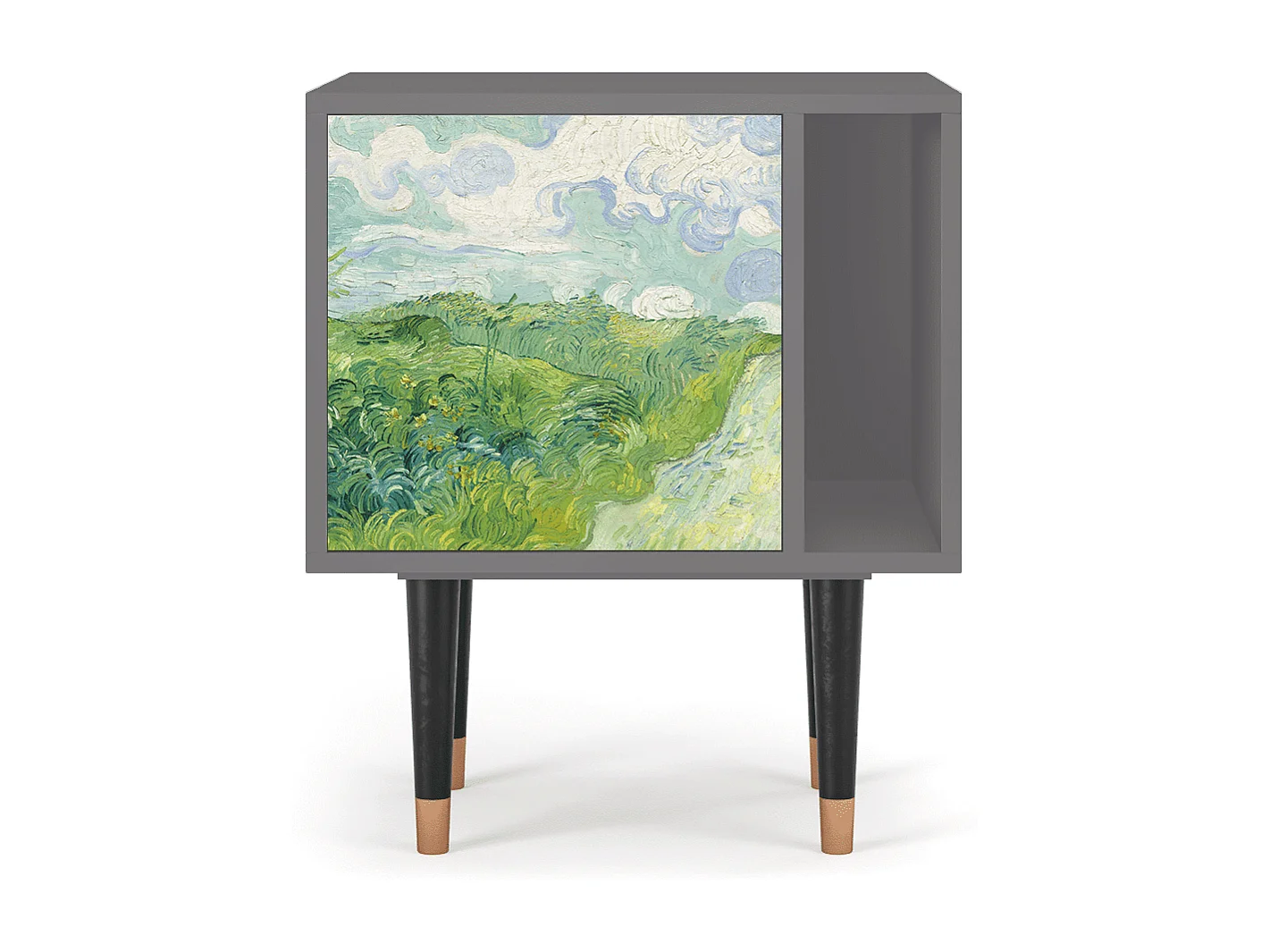 Table de nuit - 57х69х48 cm - S2 - Green Wheat Fields, Gris