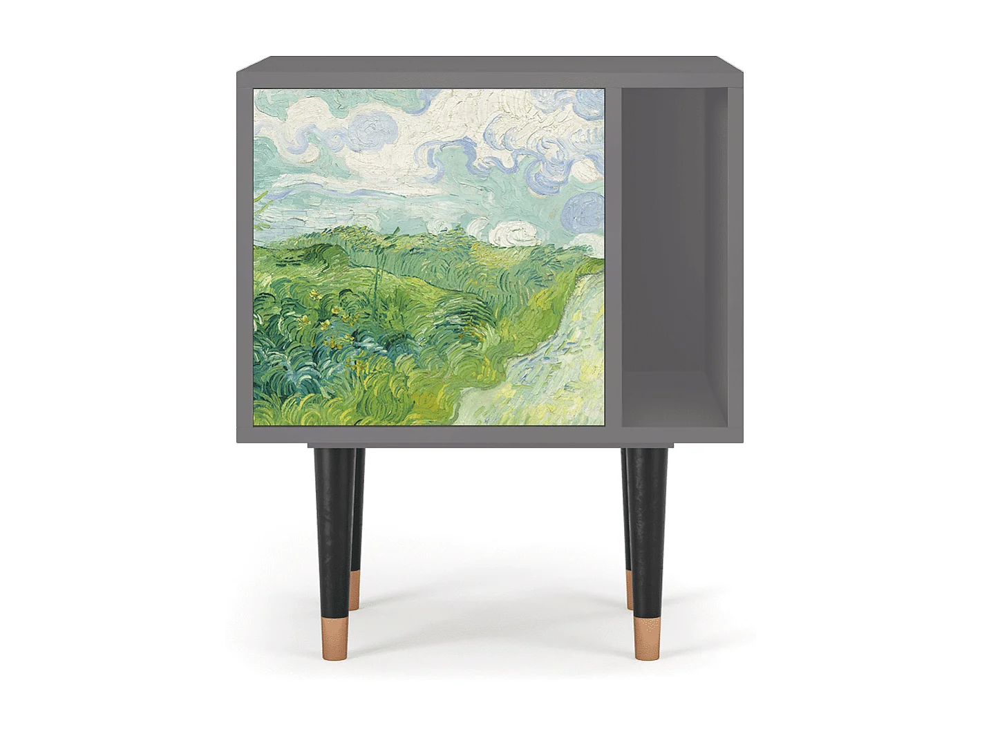 Table de nuit - 57х69х48 cm - S2 - Green Wheat Fields, Gris