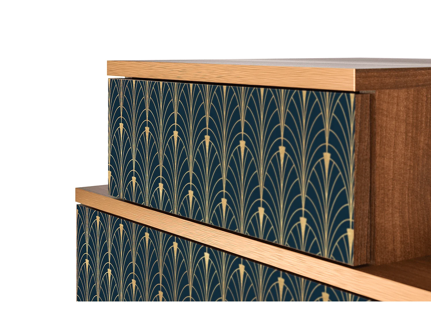 Table de nuit - 58х58х41 cm - NS1 - Flower of the Nile, Noyer