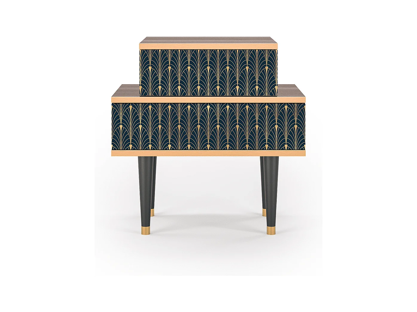 Table de nuit - 58х58х41 cm - NS1 - Flower of the Nile, Noyer