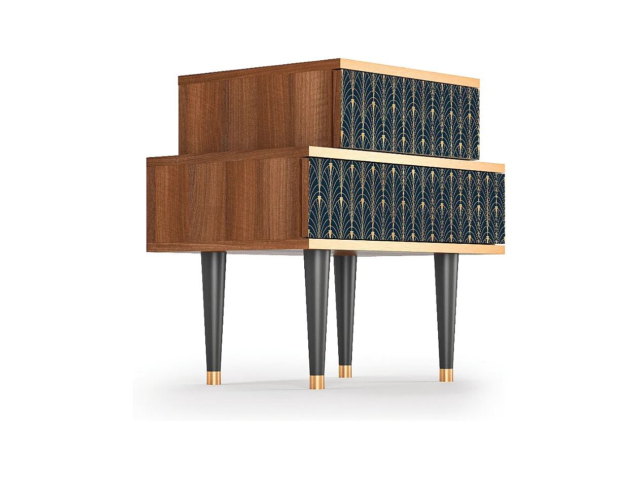 Table de nuit - 58х58х41 cm - NS1 - Flower of the Nile, Noyer