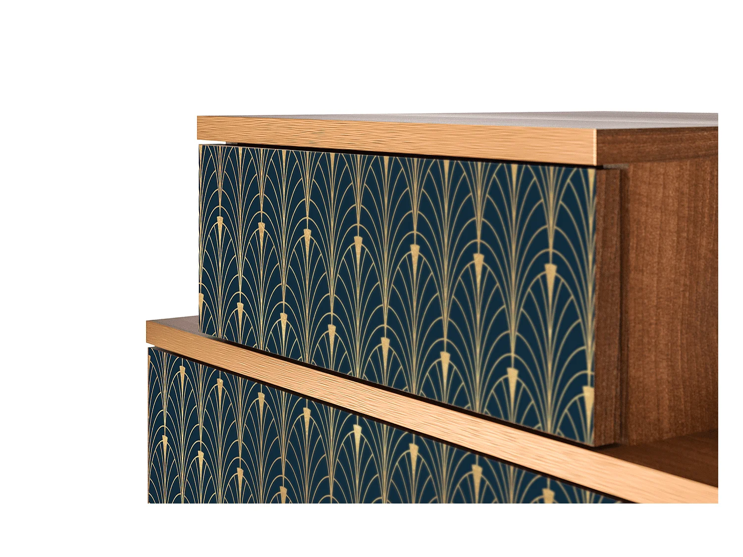 Table de nuit - 58х58х41 cm - NS1 - Flower of the Nile, Noyer