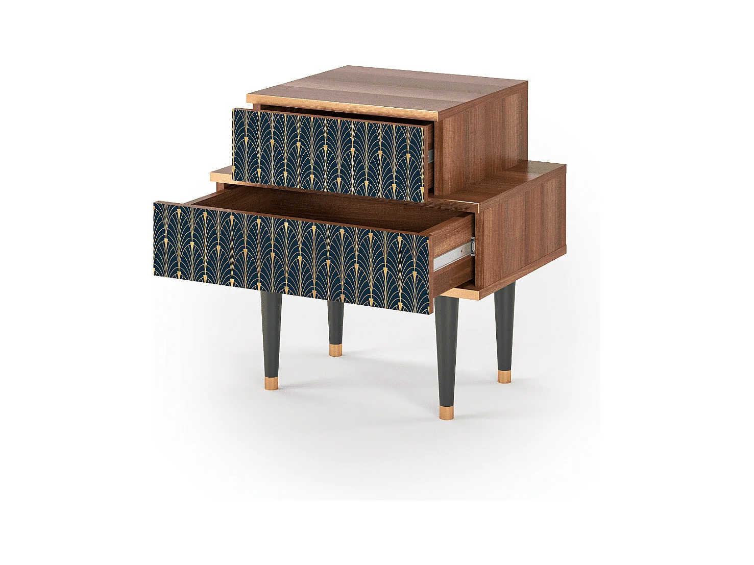Table de nuit - 58х58х41 cm - NS1 - Flower of the Nile, Noyer