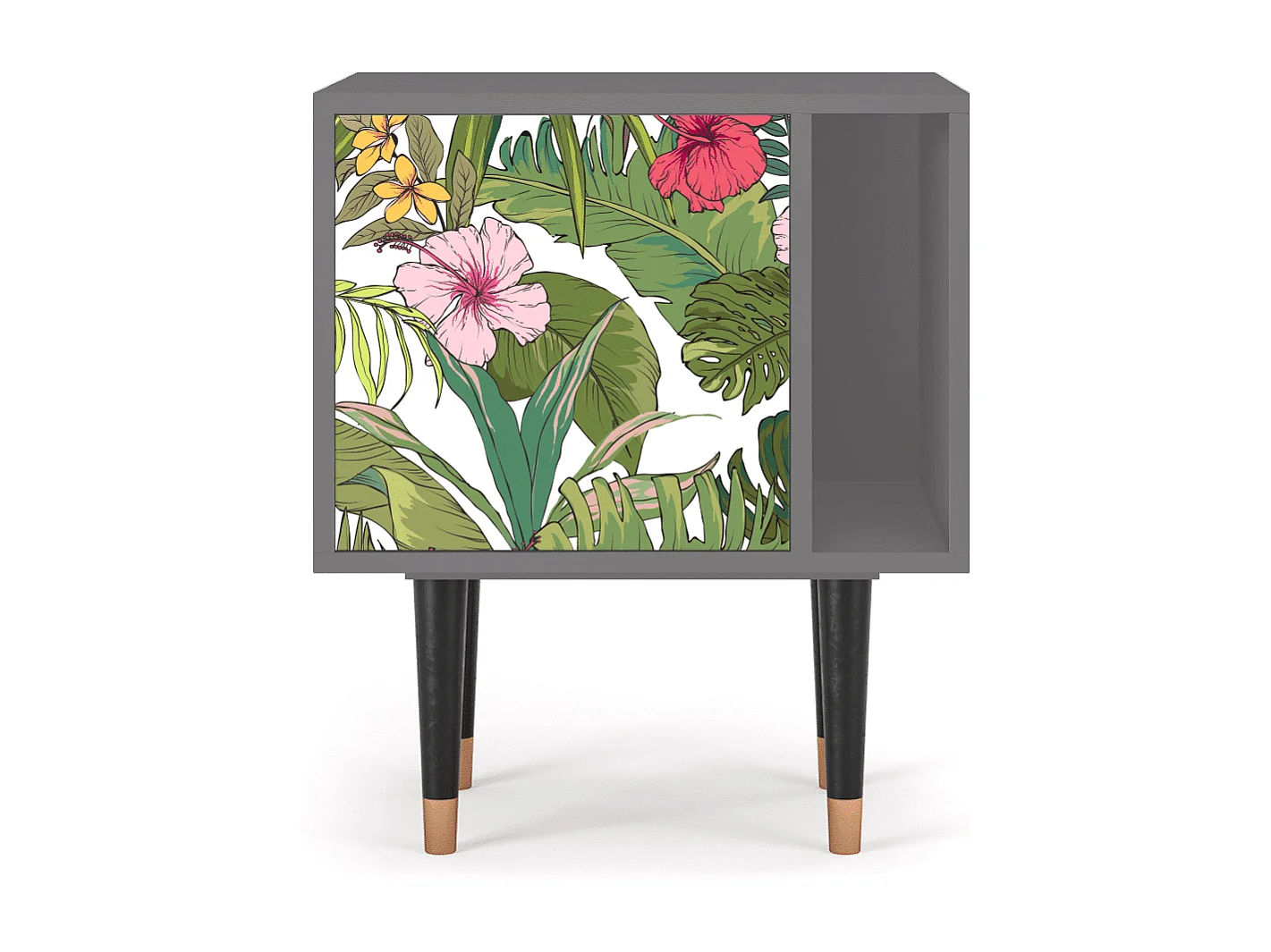 Table de nuit - 57х69х48 cm - S2 - Verdant Tropics, Gris