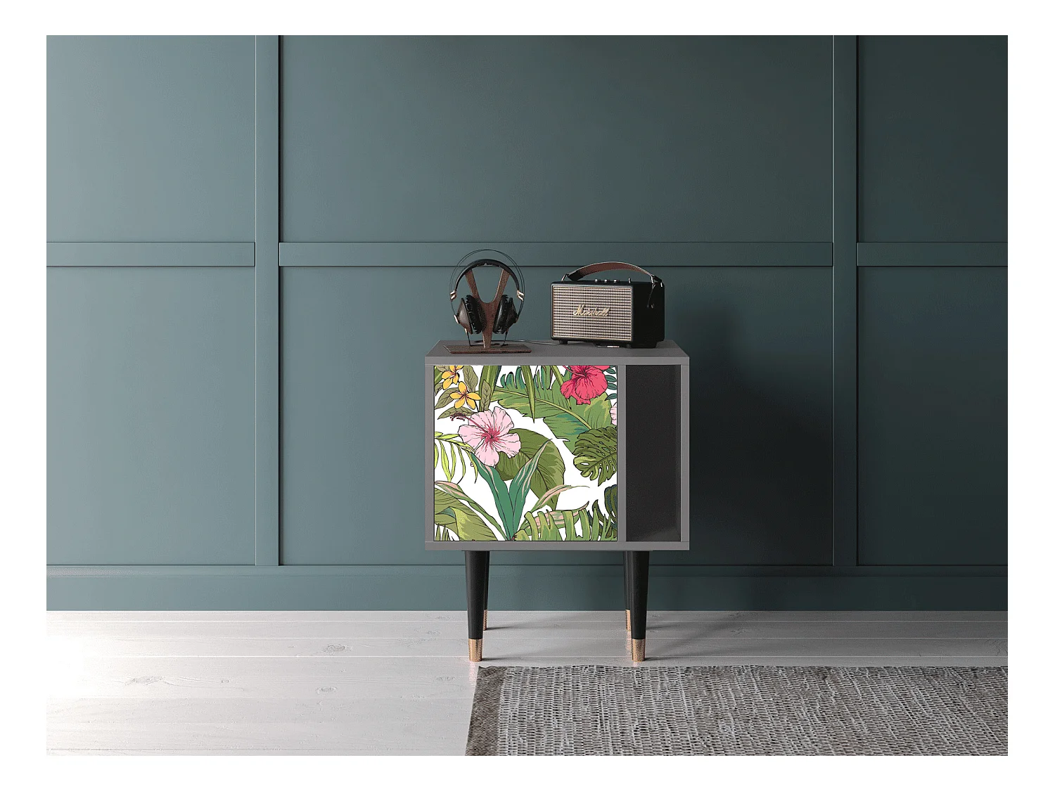 Comodino - 57х69х48 cm - S2 - Verdant Tropics, Grigio