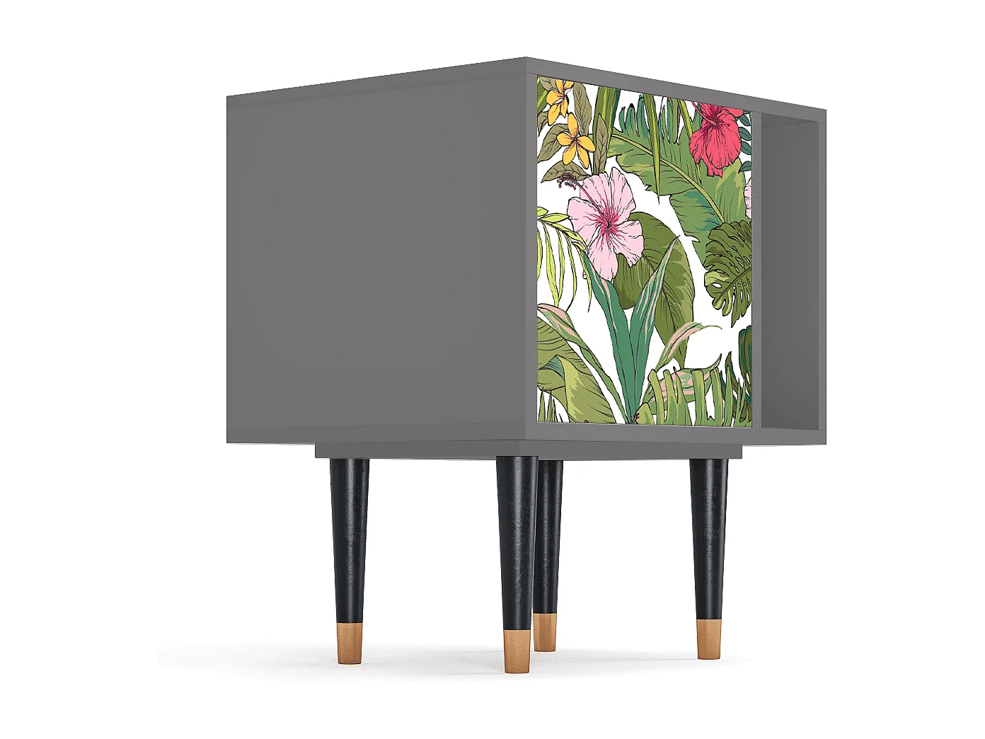 Mesita de noche - 57х69х48 cm - S2 - Verdant Tropics, Gris