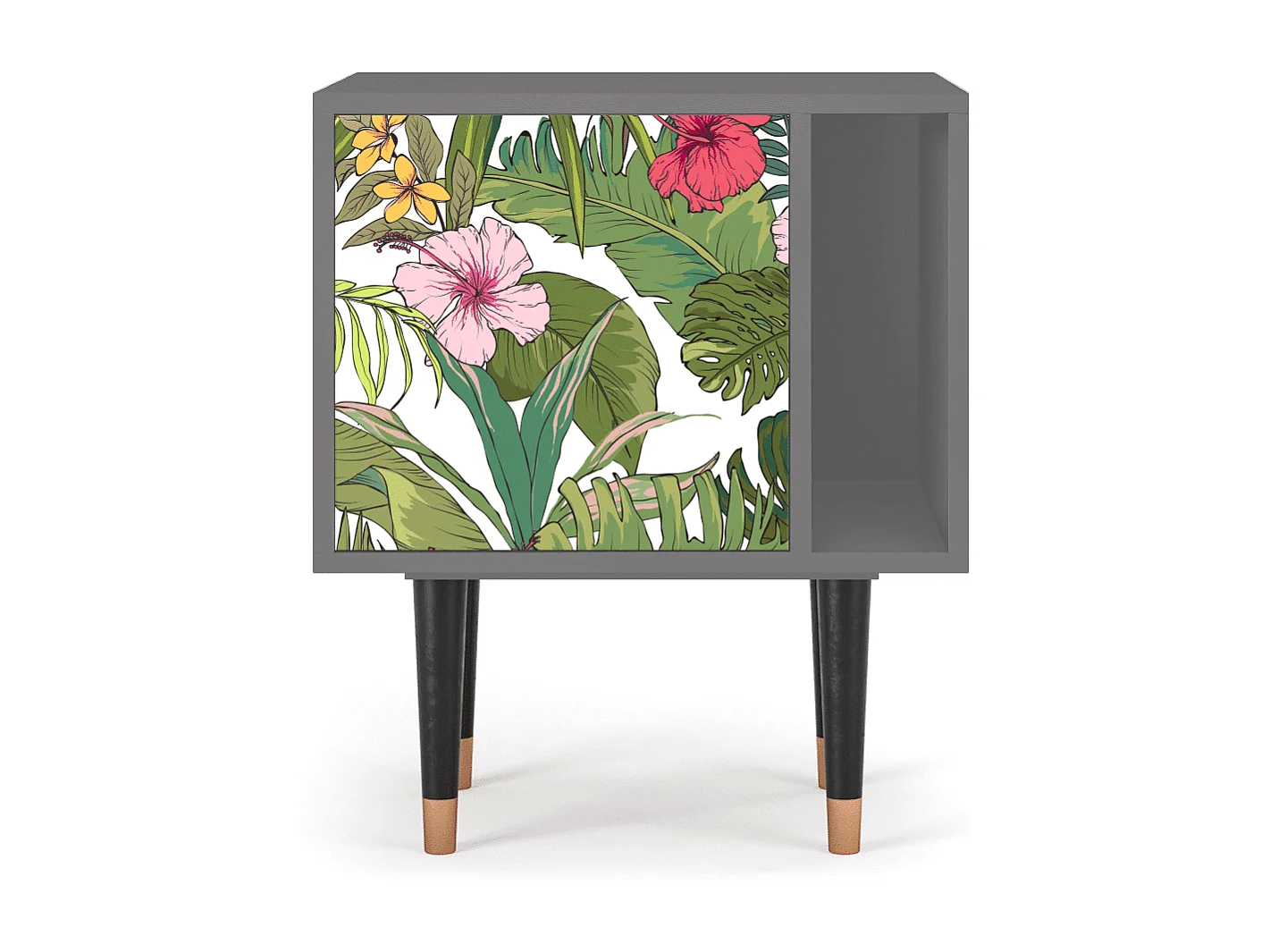 Table de nuit - 57х69х48 cm - S2 - Verdant Tropics, Gris