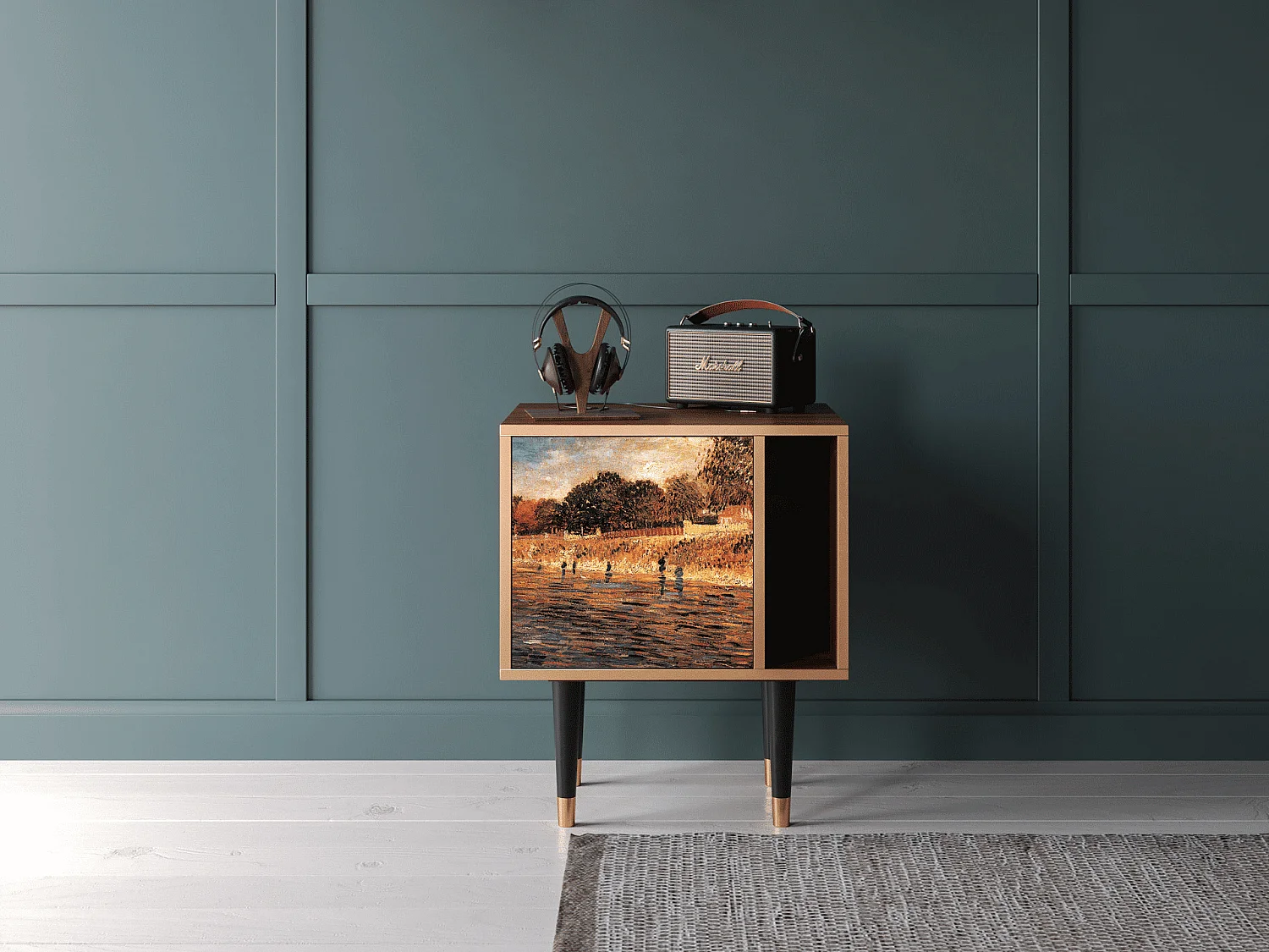 Table de nuit - 57х69х48 cm - S2 - The Banks, Noyer