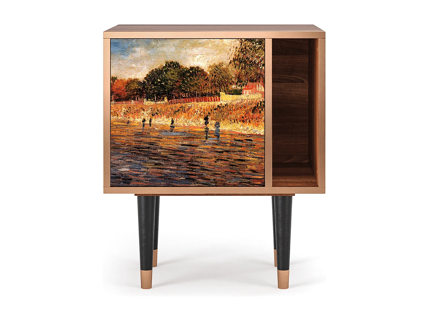 Mesita de noche - 57х69х48 cm - S2 - The Banks, Nogal