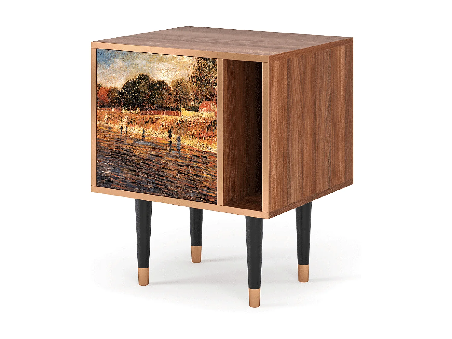 Mesita de noche - 57х69х48 cm - S2 - The Banks, Nogal