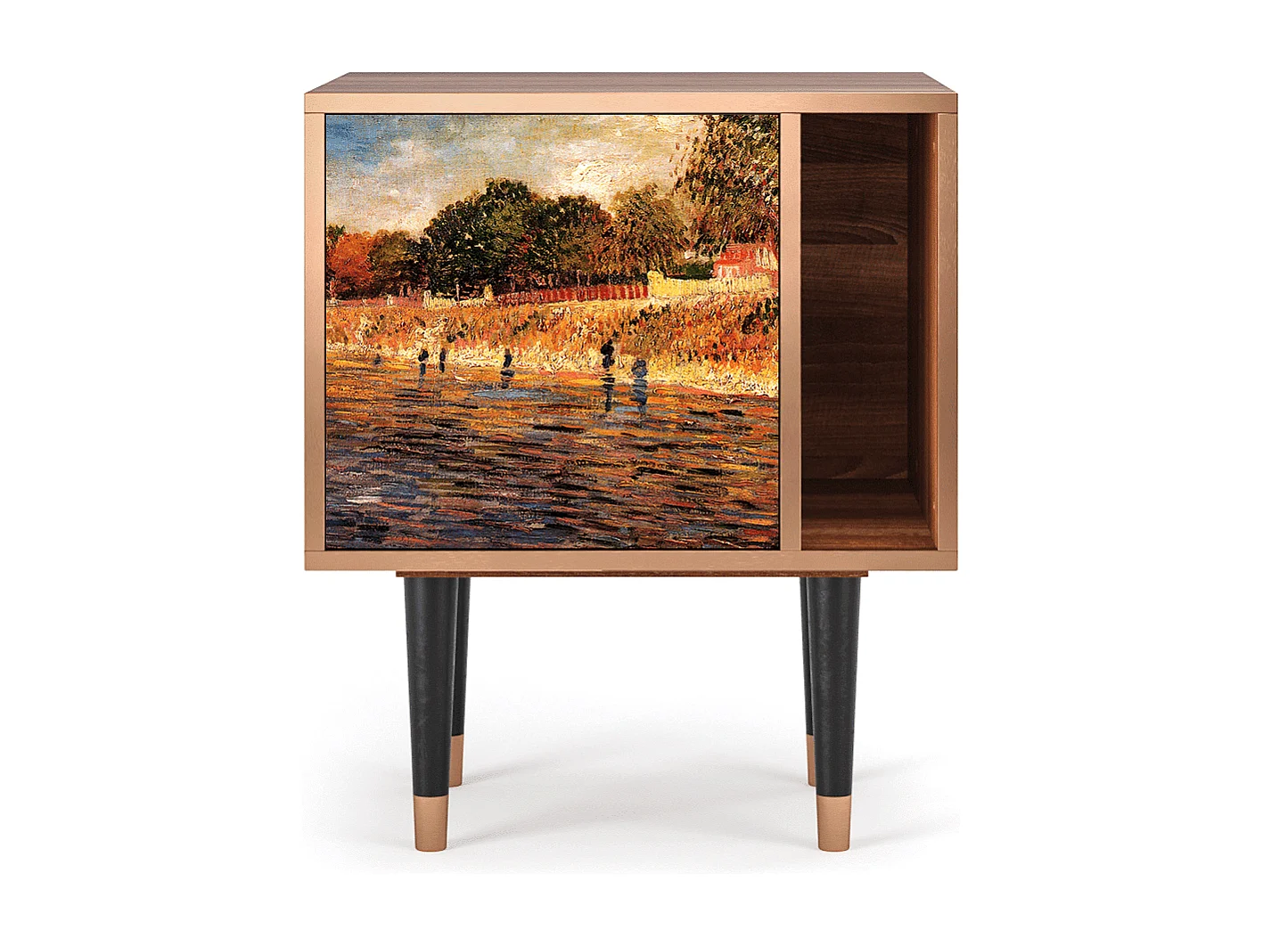 Stolik nocny - 57х69х48 cm - S2 - The Banks, Orzech