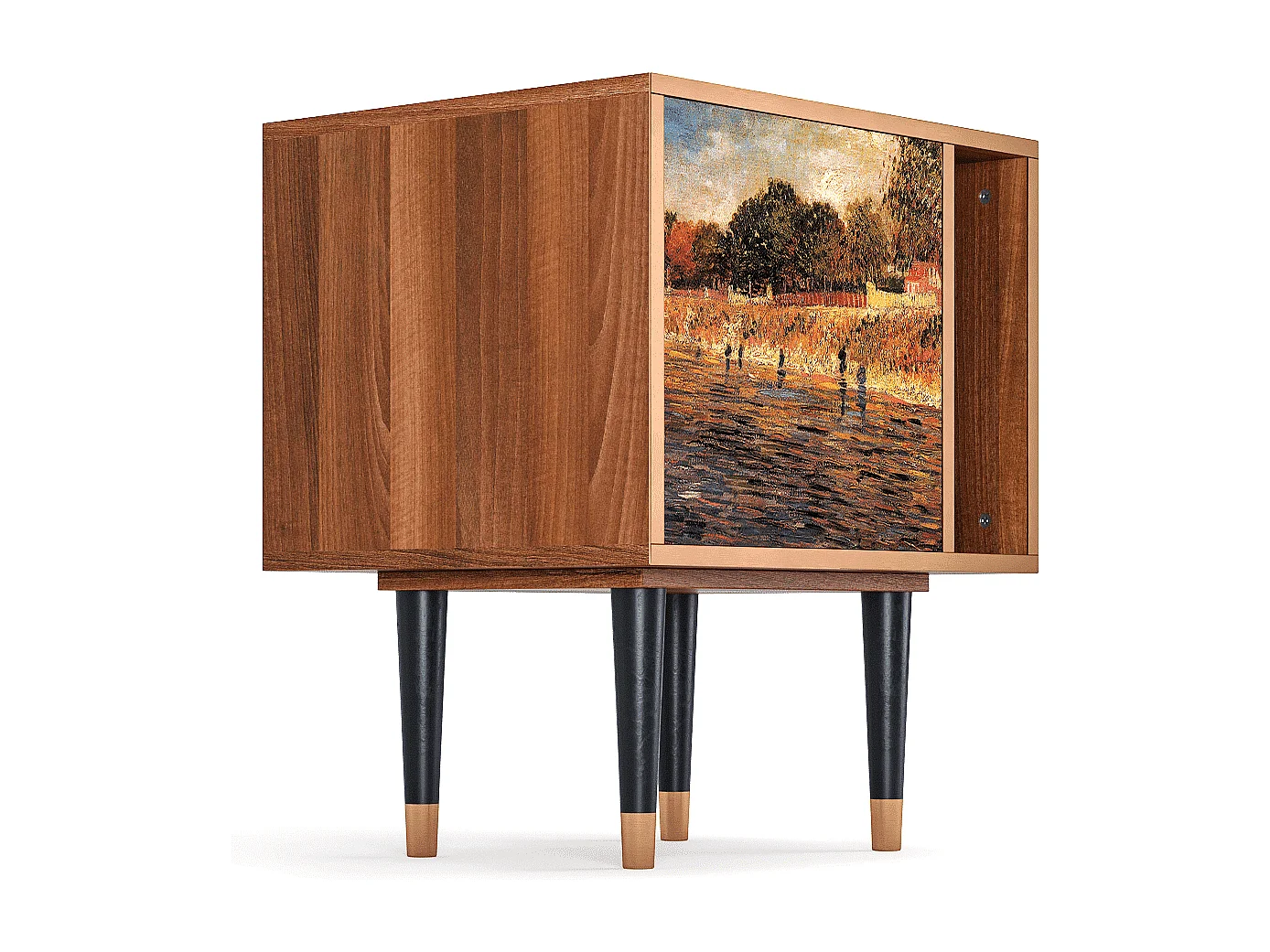 Stolik nocny - 57х69х48 cm - S2 - The Banks, Orzech