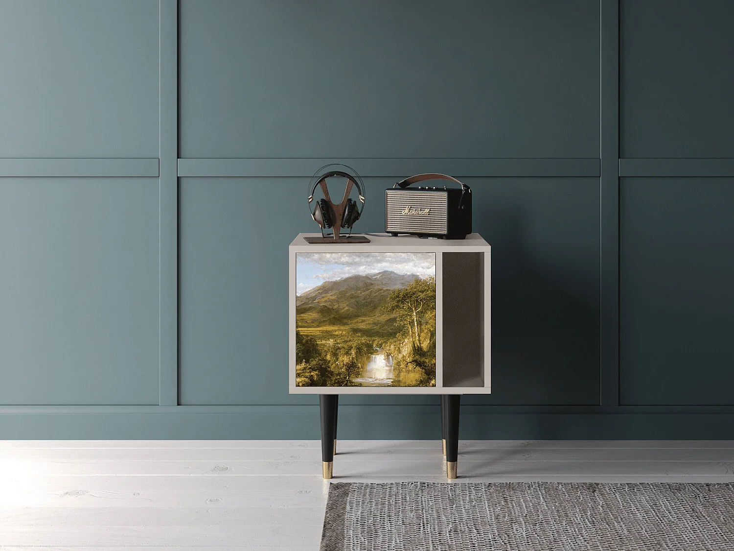 Stolik nocny - 57х69х48 cm - S2 - The Heart of the Andes , Piaskowy