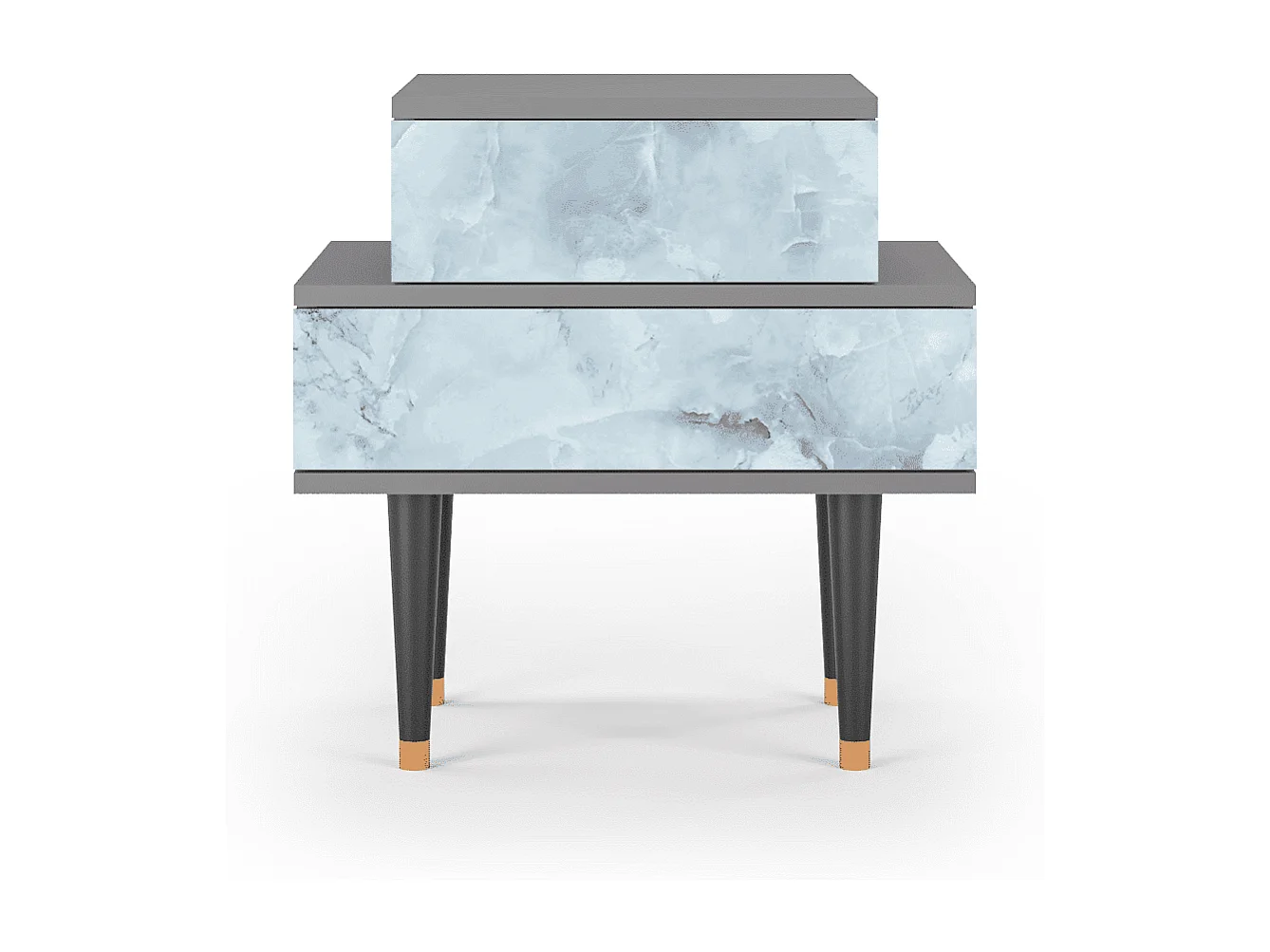 Table de nuit - 58х58х41 cm - NS1 - Glacial Colour, Gris