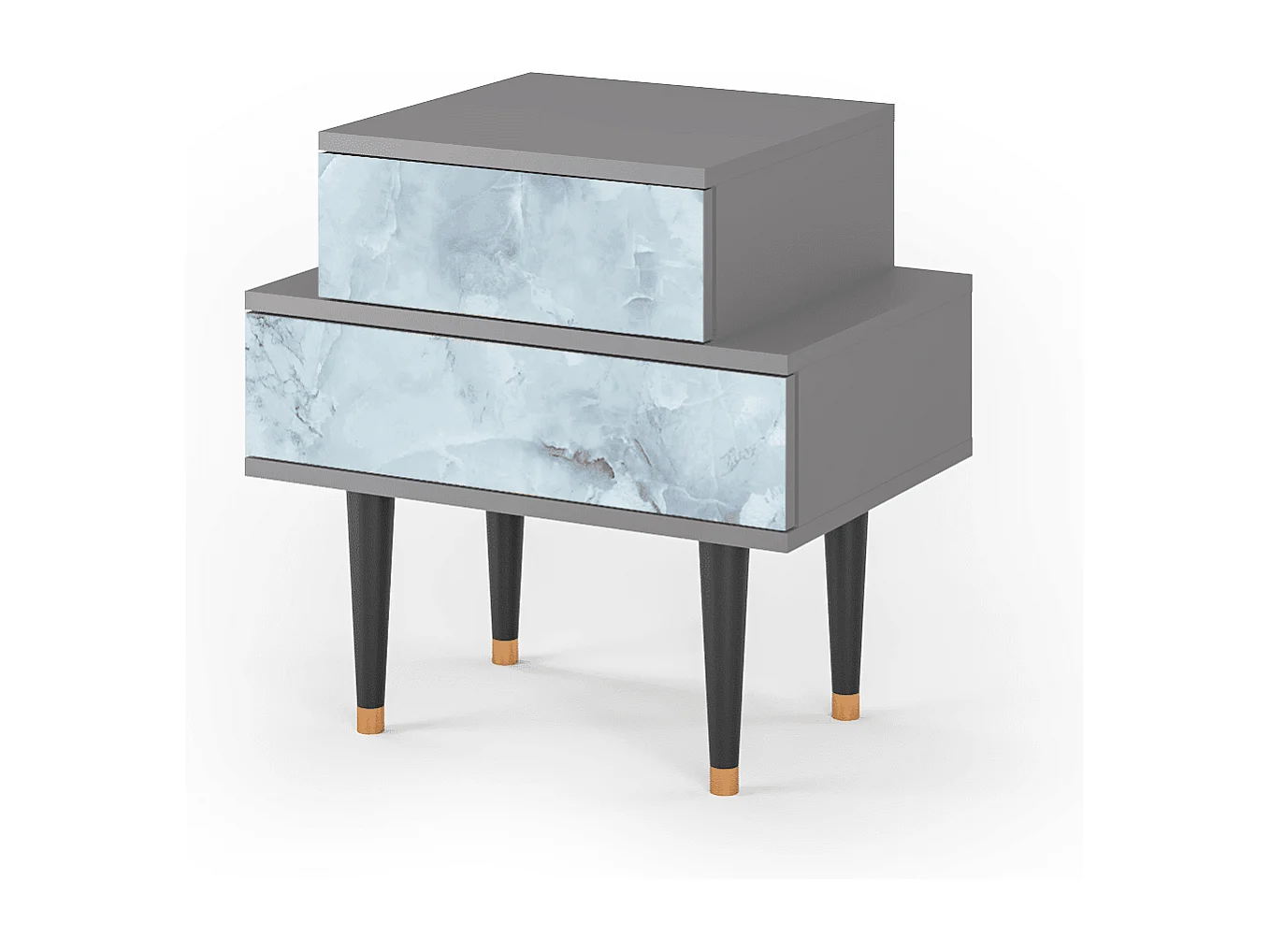 Table de nuit - 58х58х41 cm - NS1 - Glacial Colour, Gris