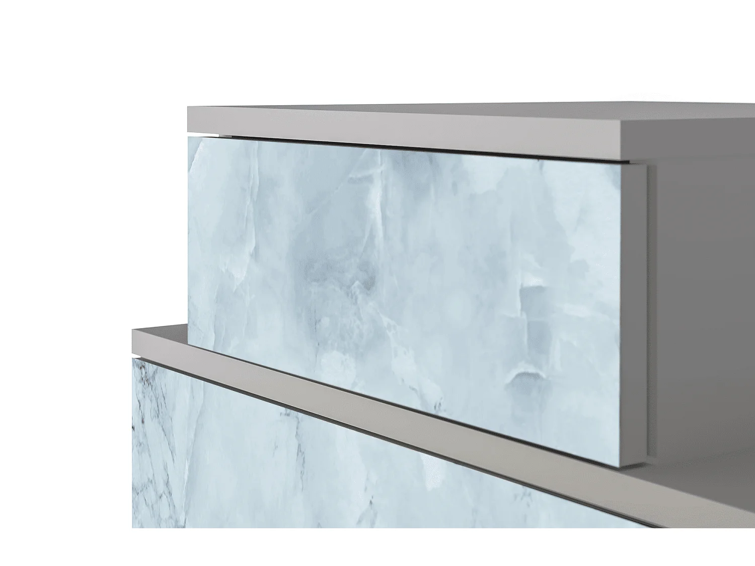 Table de nuit - 58х58х41 cm - NS1 - Glacial Colour, Gris