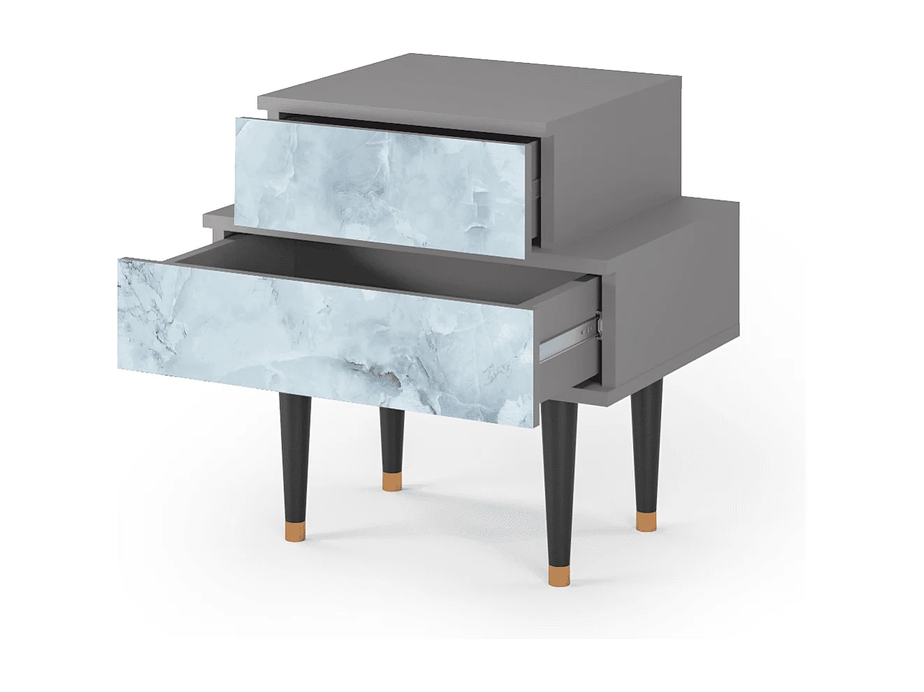 Table de nuit - 58х58х41 cm - NS1 - Glacial Colour, Gris