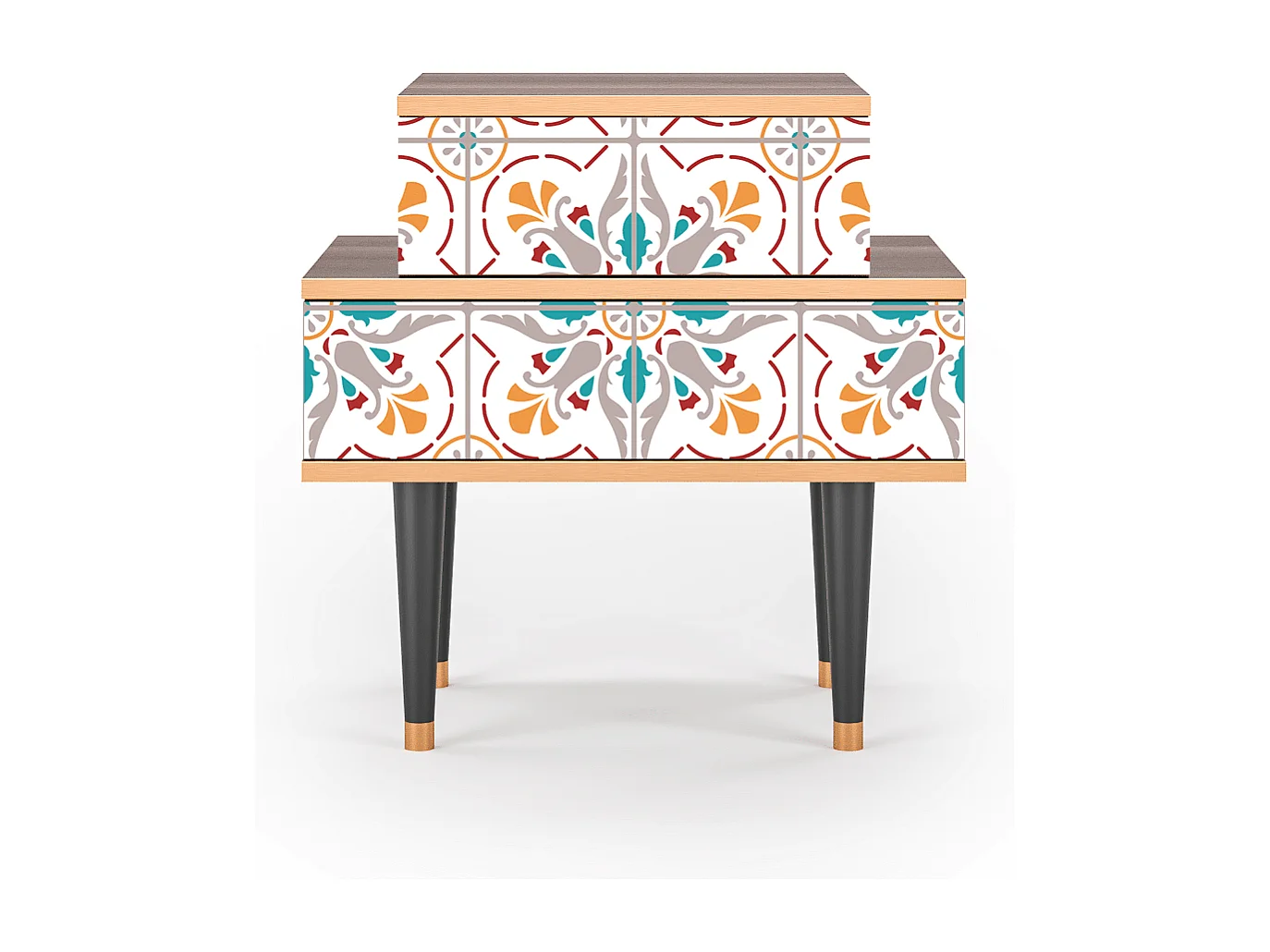 Criado-mudo - 58х58х41 cm - NS1 - Spring Ceramics, Nogueira