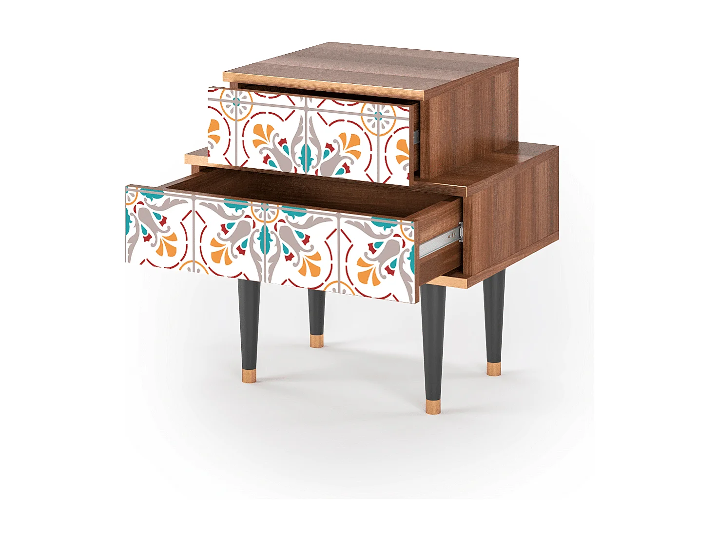 Criado-mudo - 58х58х41 cm - NS1 - Spring Ceramics, Nogueira