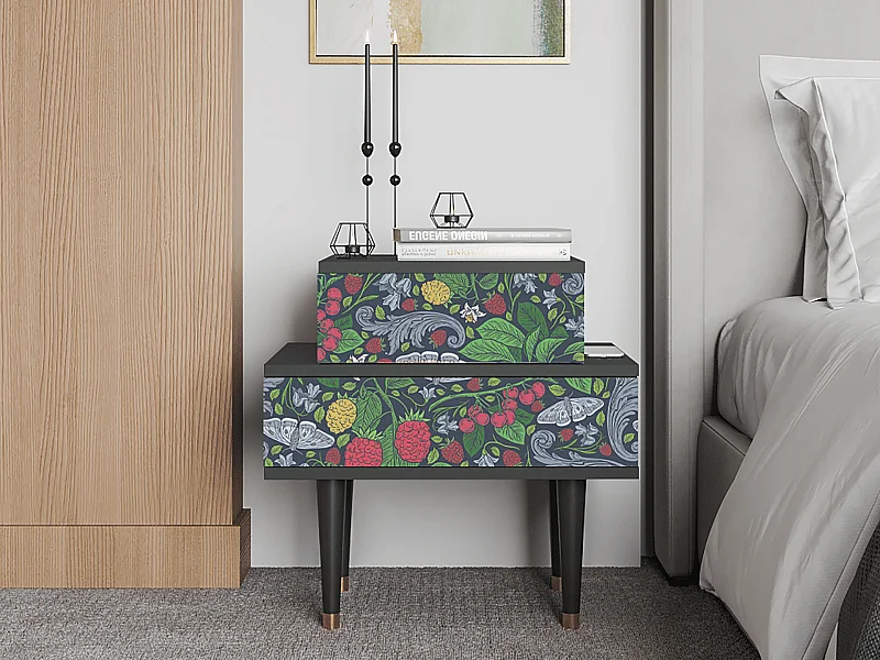 Criado-mudo - 58х58х41 cm - NS1 - Summer Berries, Antracite