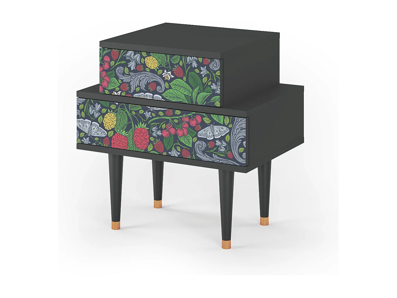 Comodino - 58х58х41 cm - NS1 - Summer Berries, Antracite