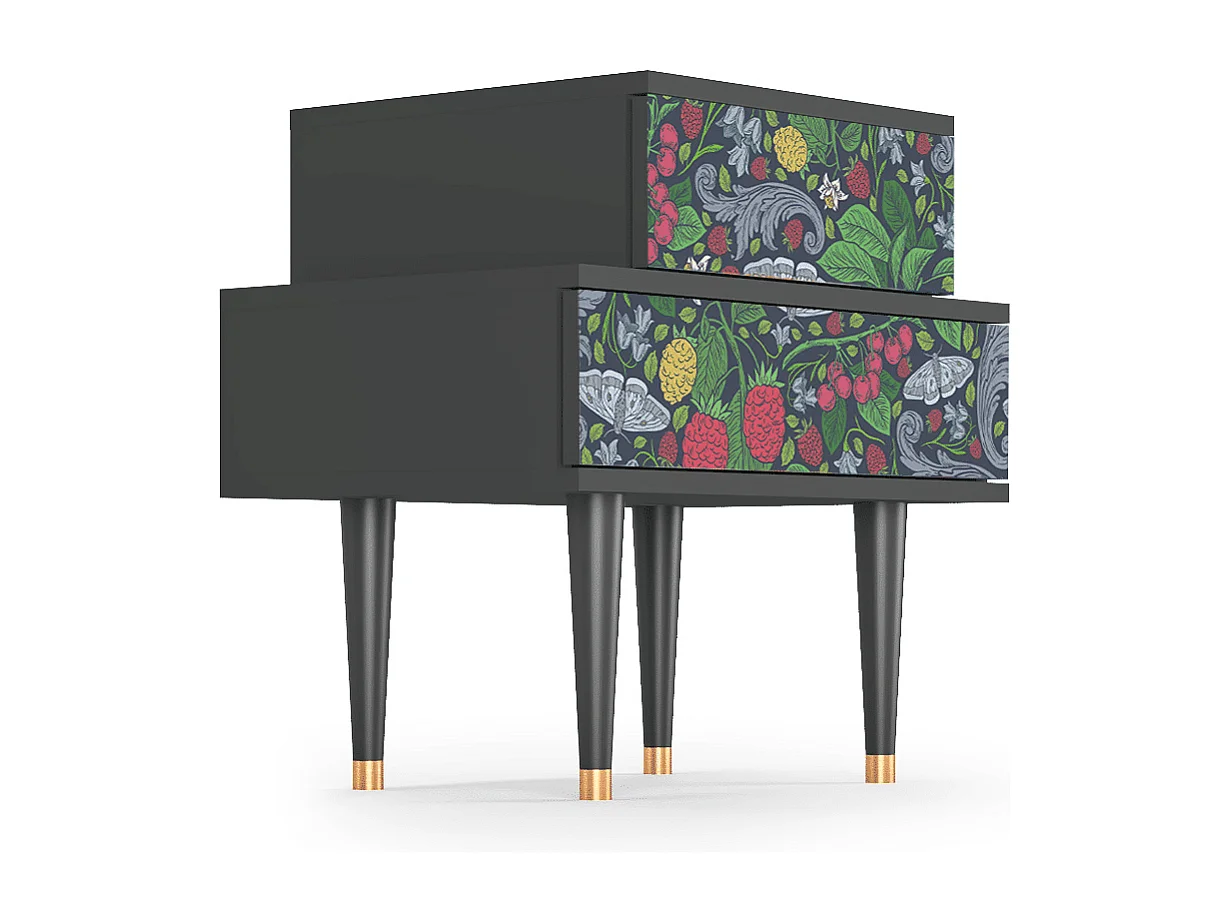 Comodino - 58х58х41 cm - NS1 - Summer Berries, Antracite