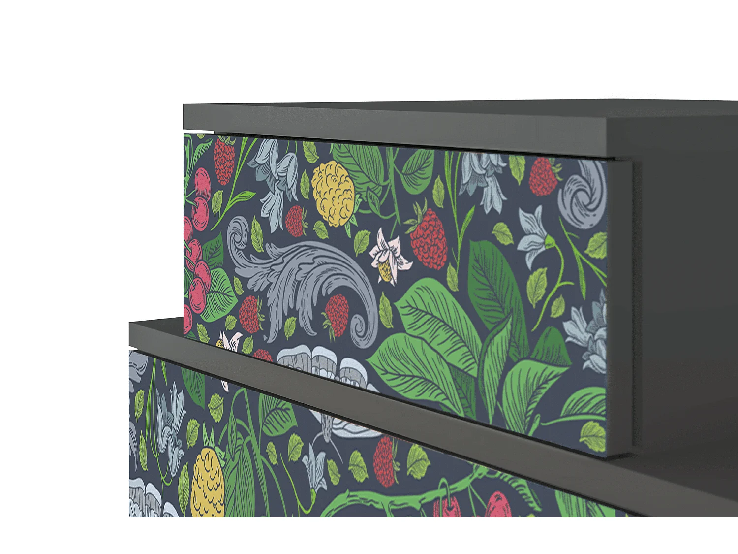 Comodino - 58х58х41 cm - NS1 - Summer Berries, Antracite