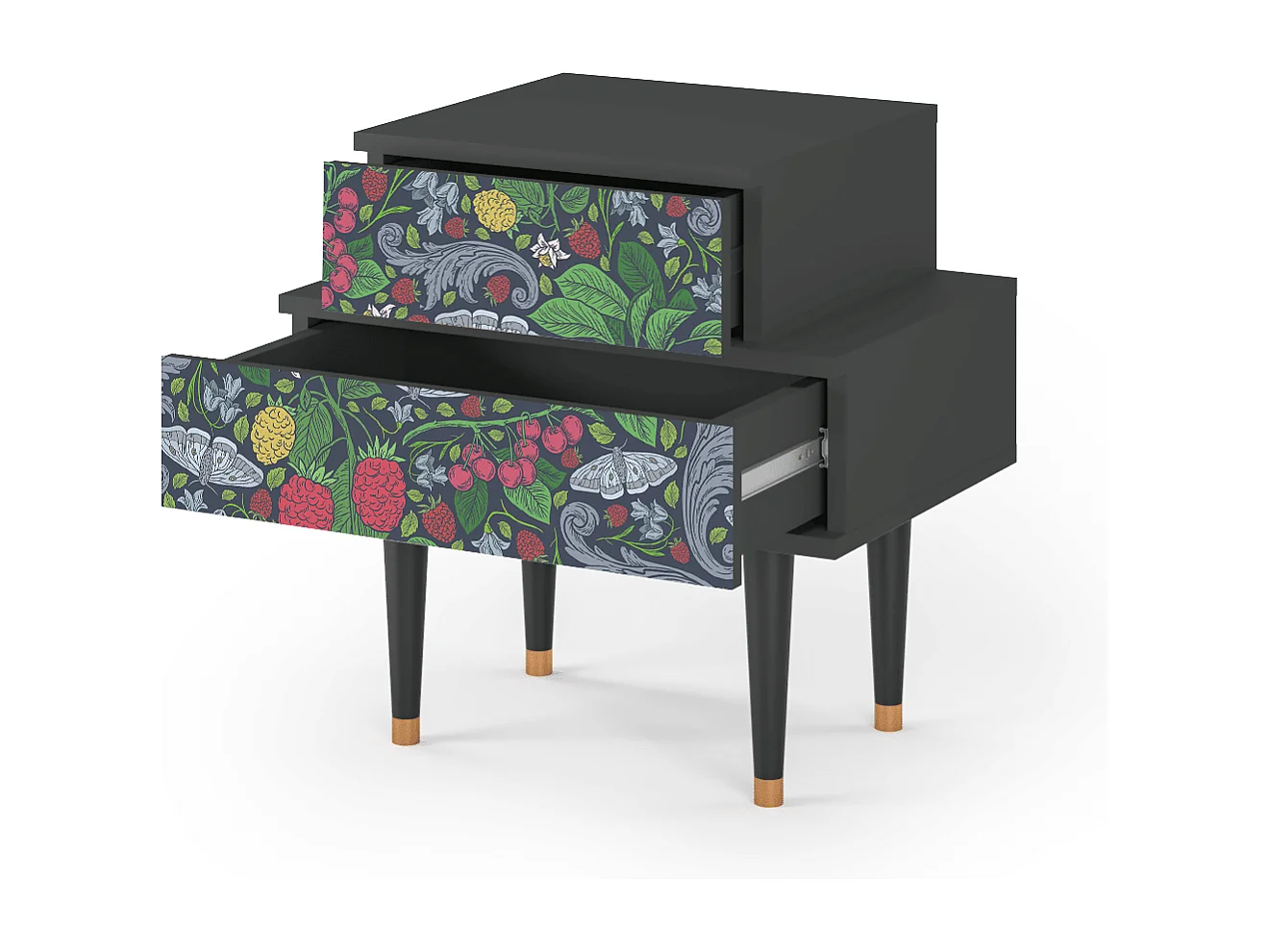 Comodino - 58х58х41 cm - NS1 - Summer Berries, Antracite