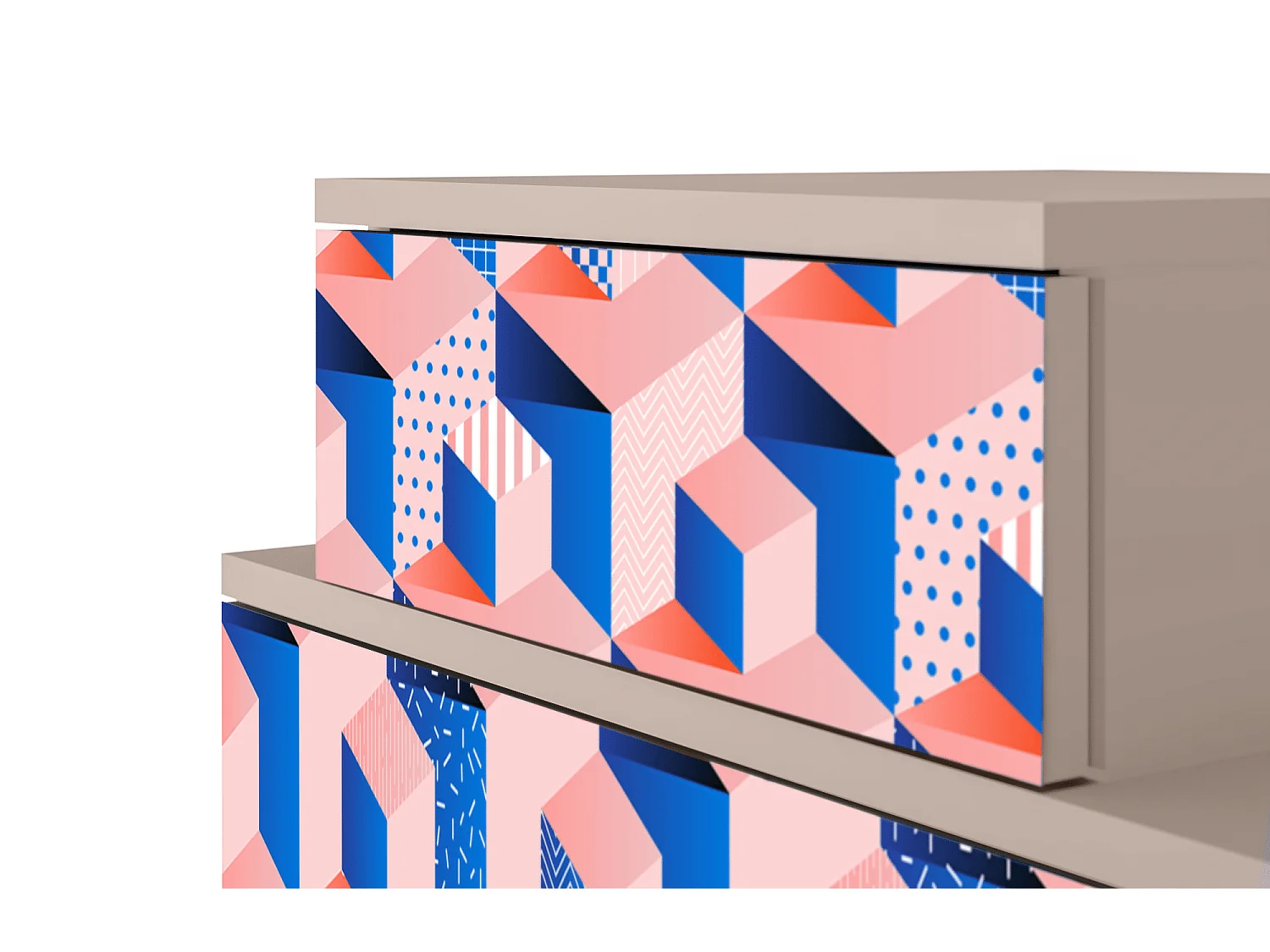 Table de nuit - 58х58х41 cm - NS1 - Pinky Squares, Latte